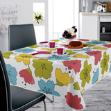 Lily Spring - Wachstuch Tischdecke mit bunten Linienblumen