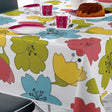 Lily Spring - Wachstuch Tischdecke mit bunten Linienblumen
