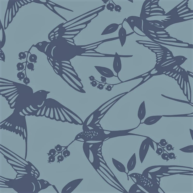 BIRDS Arona Blue - Notes by Susanne Schjerning - Abwaschbare Tischdecke mit rutschfester Unterseite