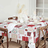Bjælkeklang – Gemütliche Wachstuch Tischdecke für Weihnachten mit Leinenstruktur