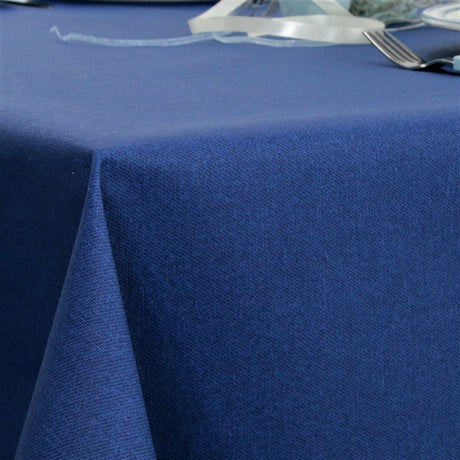 Einfarbige abwaschbare Tischdecke in Blau – Dali, 180 cm breit