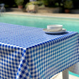 Wachstuch Tischdecke mit klassischen 1,5 x 1,5 cm Karos - 140 cm breit - Blau