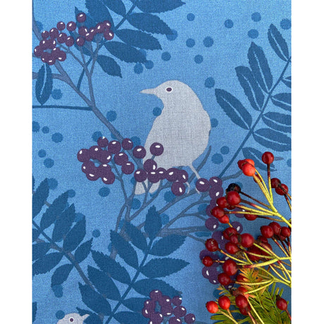 Blackbird Weihnachtstischdecke - Notes by Susanne Schjerning, abwaschbare Tischdecke mit rutschfester Unterseite