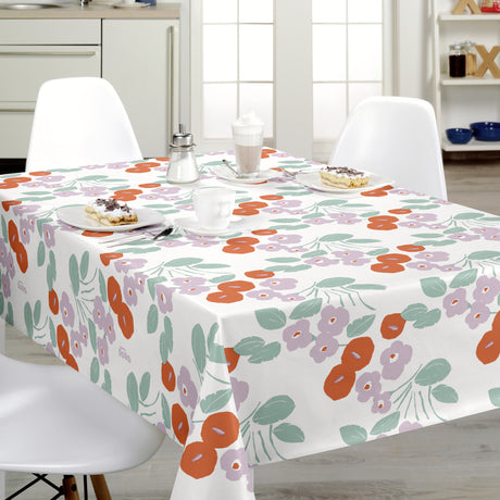 Bloom Orange - Lola Wachstuch Tischdecke mit schönen Blumen