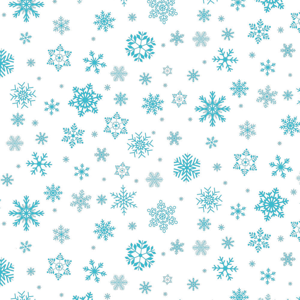 Tischfolie transparent für Weihnachten - Snow-Blue auf klarer Folie
