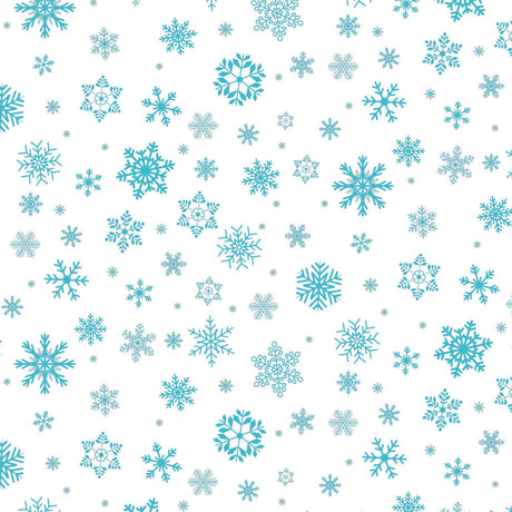 Tischfolie transparent für Weihnachten - Snow-Blue auf klarer Folie