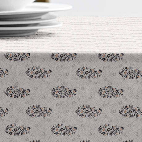 Södahl Boheme Grau – Abwaschbare Tischdecke aus 100% Baumwolle mit rutschfester Unterseite