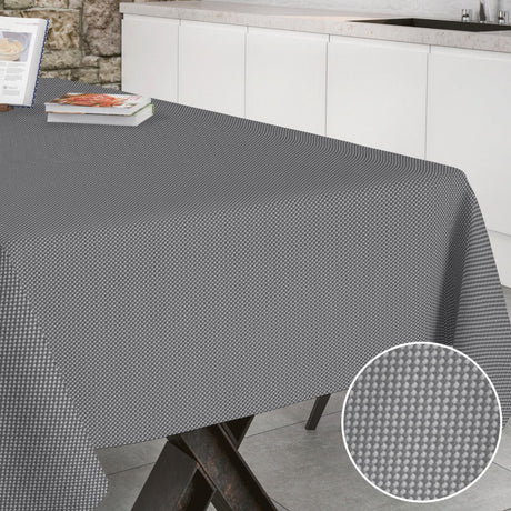 Brocos Stone - Jacquardgewebte abwaschbare Tischdecke mit rutschfester Unterseite, 180 cm breit