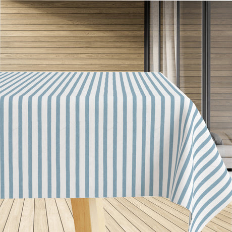 Caféstrib Blau - Abwaschbare Tischdecke mit blauen Querstreifen, 160 cm