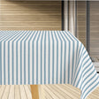 Caféstrib Blau - Abwaschbare Tischdecke mit blauen Querstreifen