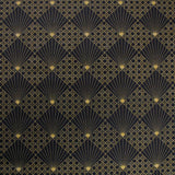 Cannage Schwarz - Abwaschbare Tischdecke mit schönem grafischem Muster, 155 cm breit