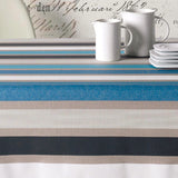 Caravaggio Blau, abwaschbare Tischdecke mit Streifen, 140 cm breit