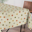 Carus Helles Sand – Abwaschbare Tischdecke mit gemalten Punkten in warmen Farben, 160 cm