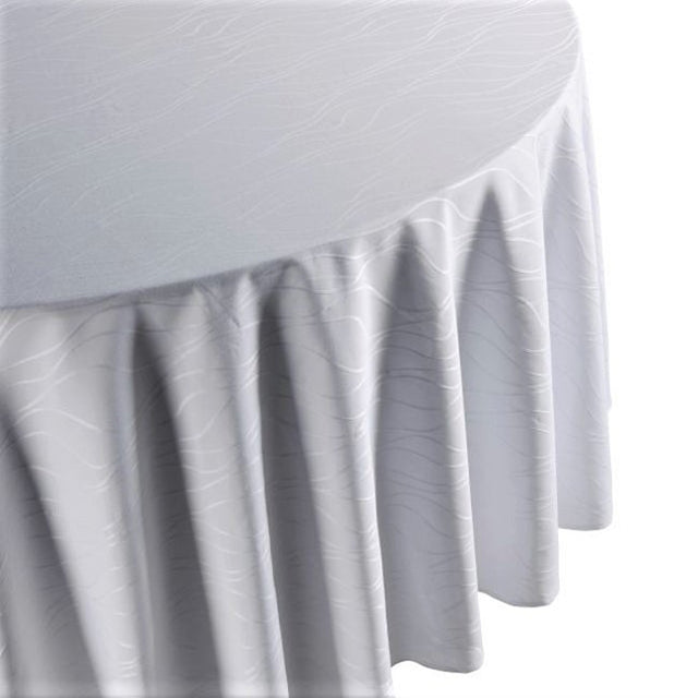 Runde Damast Tischdecke Cesano Ø 280 cm in Weiß