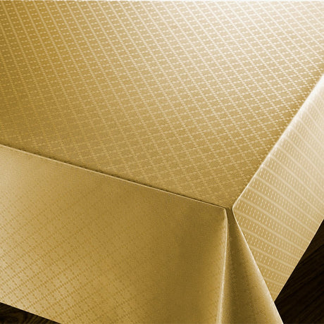 Checkers Gold – Wachstuch Tischdecke mit geprägtem Karomuster