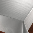 Checkers Silver - Wachstuch Tischdecke mit geprägtem Karomuster
