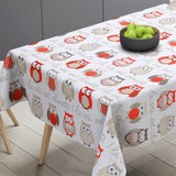 Chouette Rot – Wachstuch Tischdecke mit niedlichen Eulen