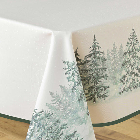 Christmas 150 x 300 cm, rechteckige fleckabweisende Weihnachtstischdecke, Nahaufnahme