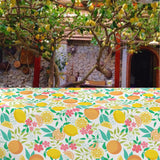 Citrus White - Wachstuch Tischdecke mit Zitronen und Blättern