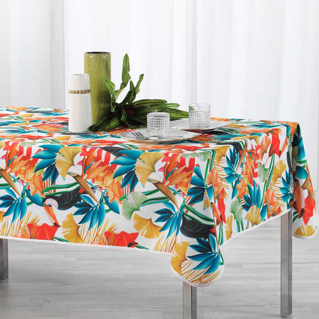 Cocobello Weiß, fleckabweisende Tischdecke, 150 x 240 cm