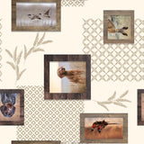 Colvert - Wachstuch Tischdecke mit Jagdmotiven, Stockenten, Jagdhunden, Hasen und Fasanen