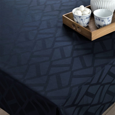 Compliments Ice runde Damast Tischdecke blau Ø 180 cm