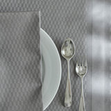Compliments Damast Tischdecke Tile, Silbergrau - 150 x 350 cm, Nahaufnahme