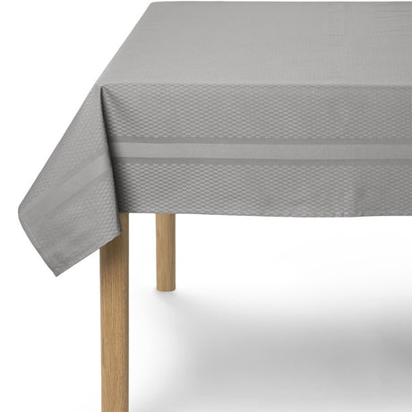 Compliments Damast Tischdecke Tile, Silbergrau - 150 x 350 cm