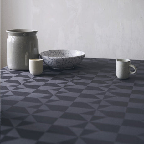 Compliments Damast Tischdecke Wind, Grau - Ø 180 cm