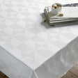 Compliments Damast Tischdecke Wind, Weiß - Ø 180 cm