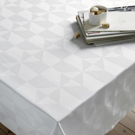 Compliments Damast Tischdecke Wind, Weiß - Ø 180 cm