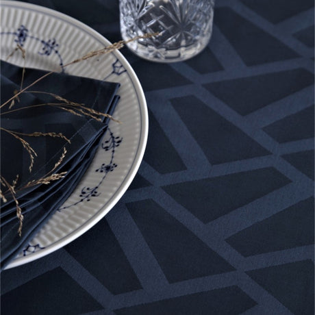 Compliments Ice Damast Tischdecke, Blau - 140 x 180 cm, Nahaufnahme