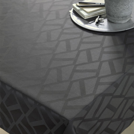 Compliments Ice Damast Tischdecke, Grau/Anthrazit - 140 x 370 cm