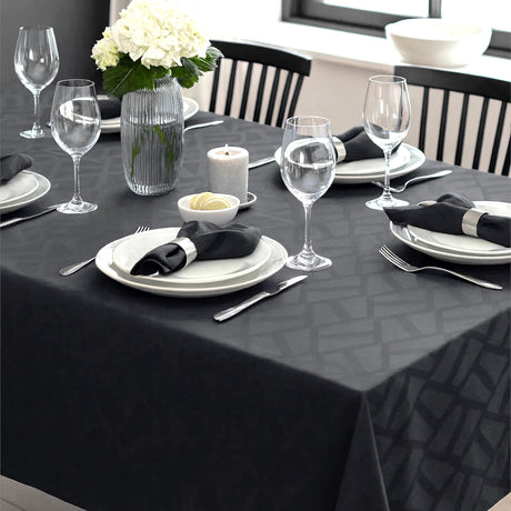 Compliments Ice Damast Tischdecke, Grau/Anthrazit - 140 x 320 cm