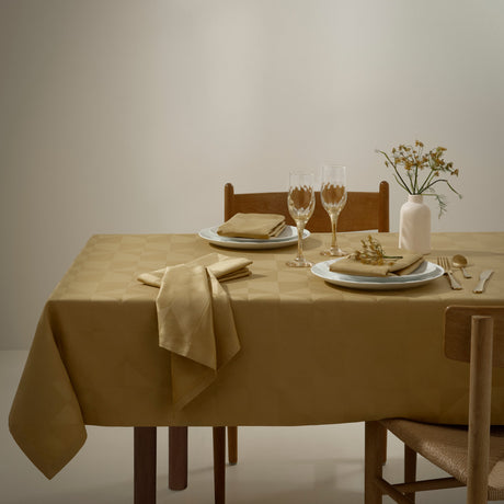 Compliments Wind Damasttischdecke, Messing - 150 x 300 cm, Ambiente