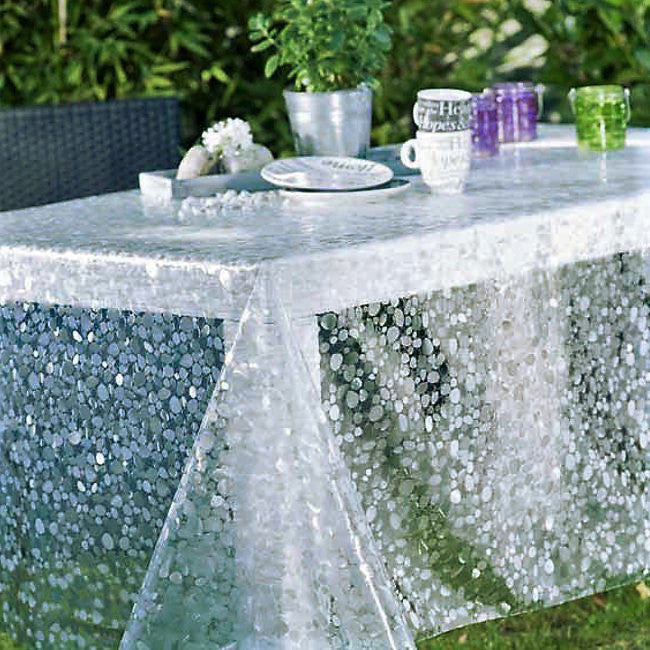 Transparente Tischfolie Cristal Stones