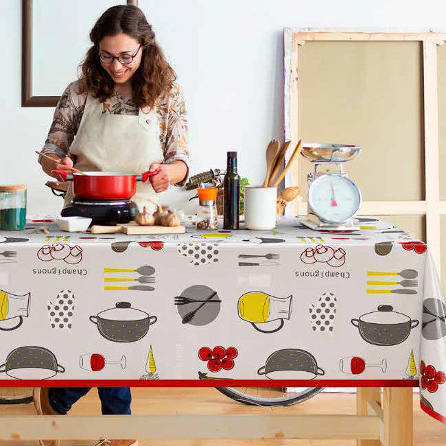 Cucinando - Wachstuch Tischdecke mit Kochmotiv