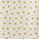 Daisy - Naturfarbene abwaschbare Tischdecke mit weißen Margeriten