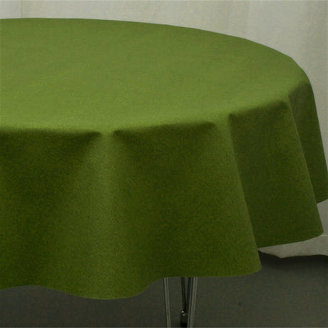 Dali einfarbige runde abwaschbare Tischdecke grün, Ø 140