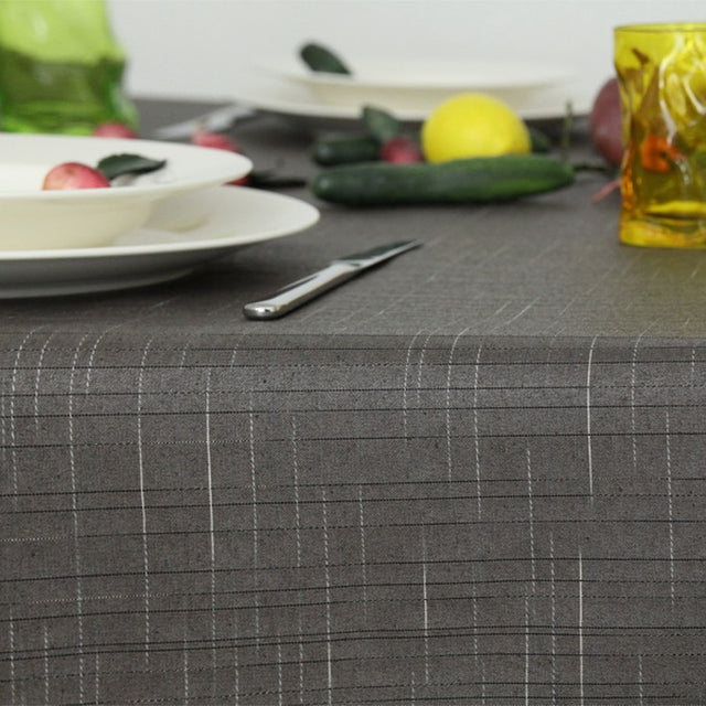 Damero Liso abwaschbare Tischdecke in Grau, 140 cm breit