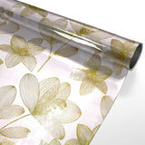 Danela Gold Glitter - Starke Tischfolie transparent, Blumen in Linienoptik und Glitzereffekt