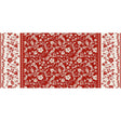 Daphne Rot – Wachstuch Tischdecke mit Blumen, Beeren und Vögeln