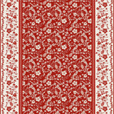 Daphne Rot – Wachstuch Tischdecke mit Blumen, Beeren und Vögeln