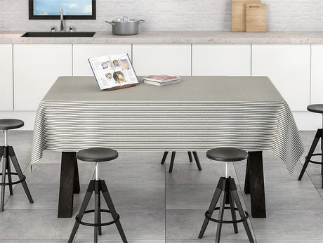 Degas Marino – gewebte abwaschbare Tischdecke im Retro-Look mit blauen Streifen – 160 cm breit