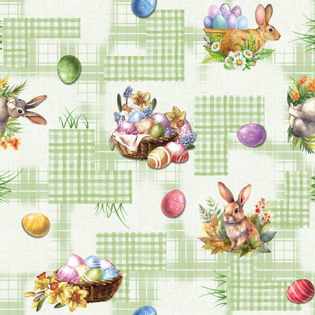 Der fröhliche Osterhase – schöne Wachstuch Tischdecke für Ostern