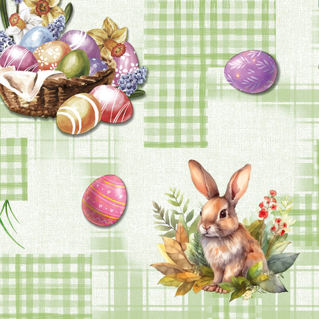 Der fröhliche Osterhase – schöne Wachstuch Tischdecke für Ostern