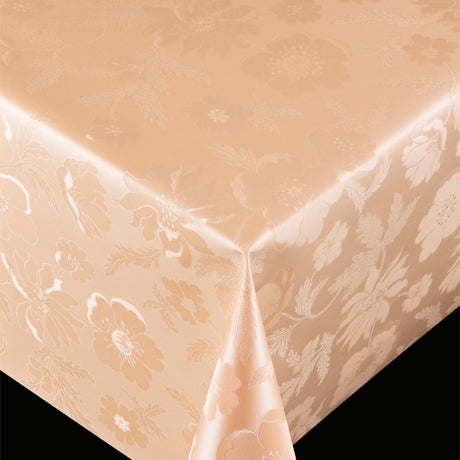 Diamond Champagner - PVC-freie Wachstuch Tischdecke mit Prägemuster