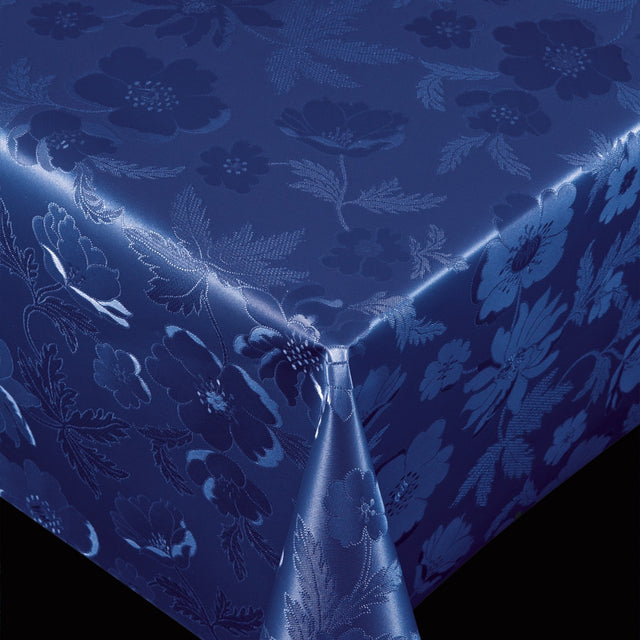 Diamond Blau – PVC-freie Wachstuch Tischdecke mit Prägemuster
