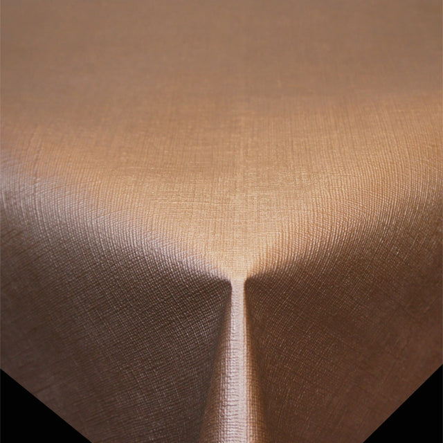 Diamond Leinenstruktur Waldbraun - einfarbige PVC-freie Wachstuch Tischdecke