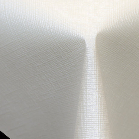 Diamond Linen White - Schöne Wachstuch Tischdecke für Feste mit geprägter Leinenoptik